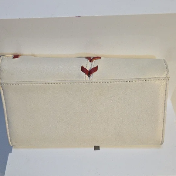 Chic Cream and Red Women's Wallet - Picture 2 of 4